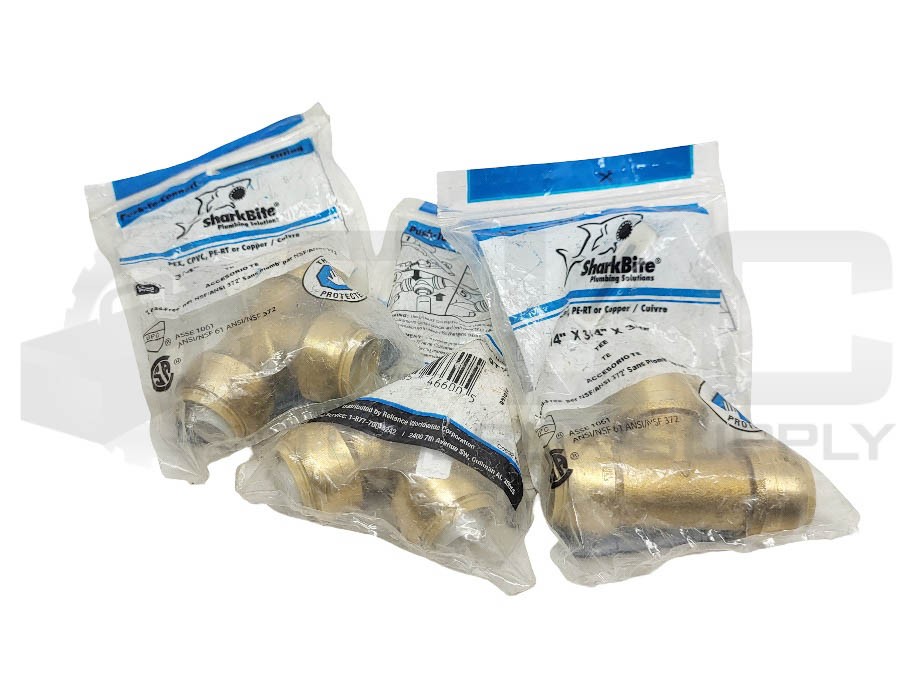 LOT OF 3 NEW SEALED SHARKBITE U370LFA TEE 3/4” X 3/4” X 3/4”