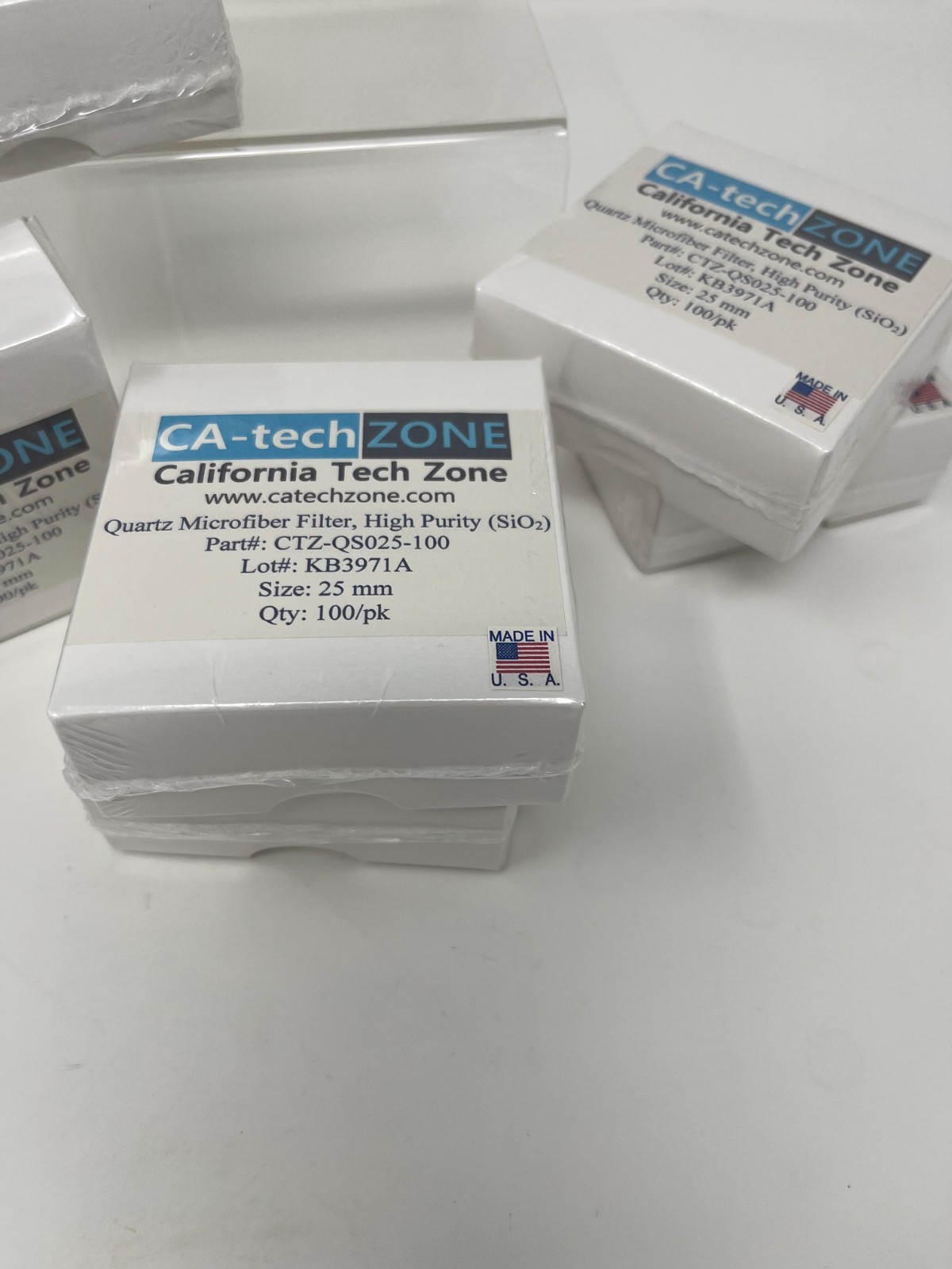 Quartz Microfiber Filter, High Purity (SiO2), (25 mm) (100/pk) CA-tech ZONE
