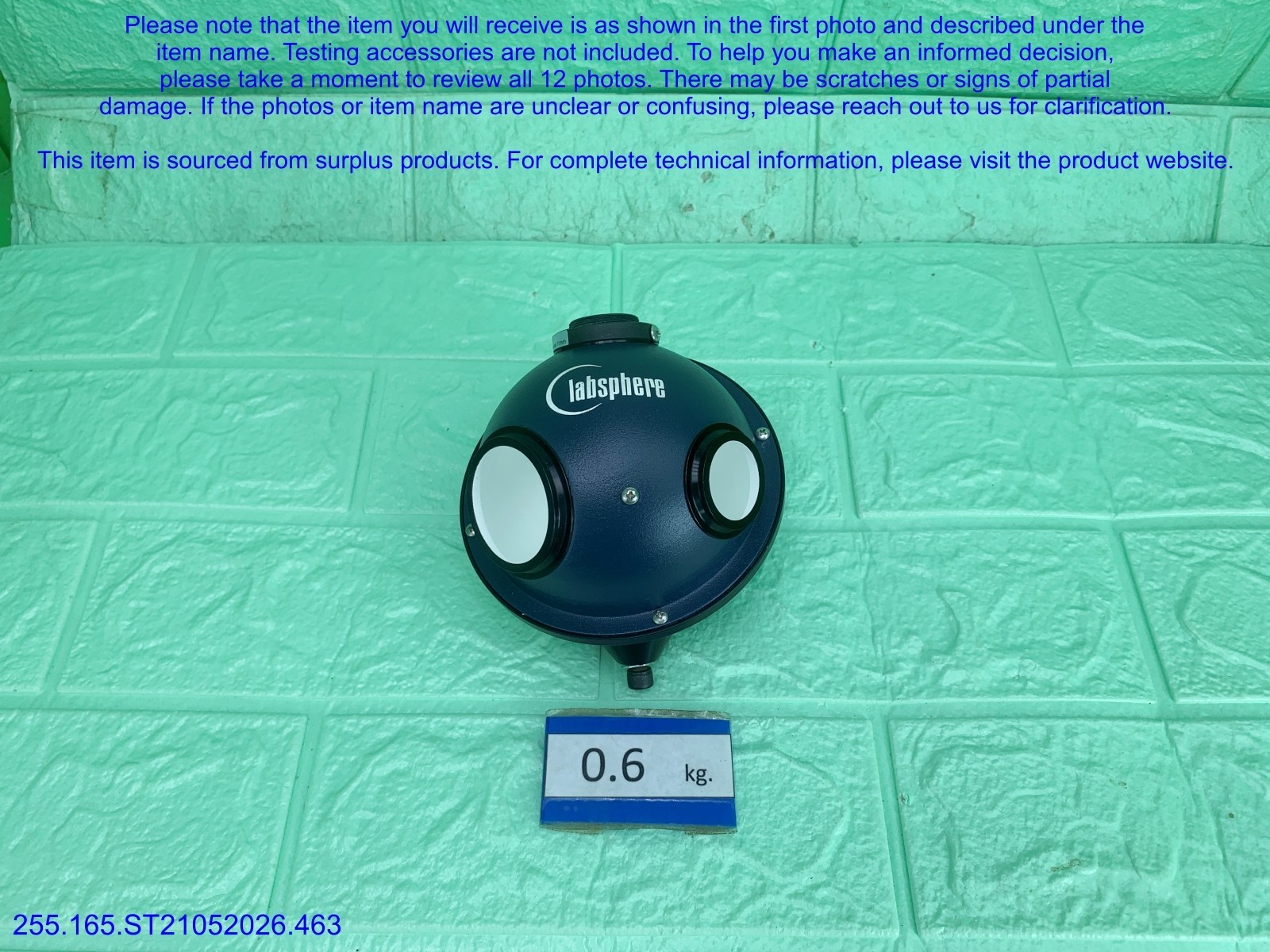 Newport 819M-B-11-1.0 819D Sphere Labsphere Light part as in photos, sn:9220.DHL