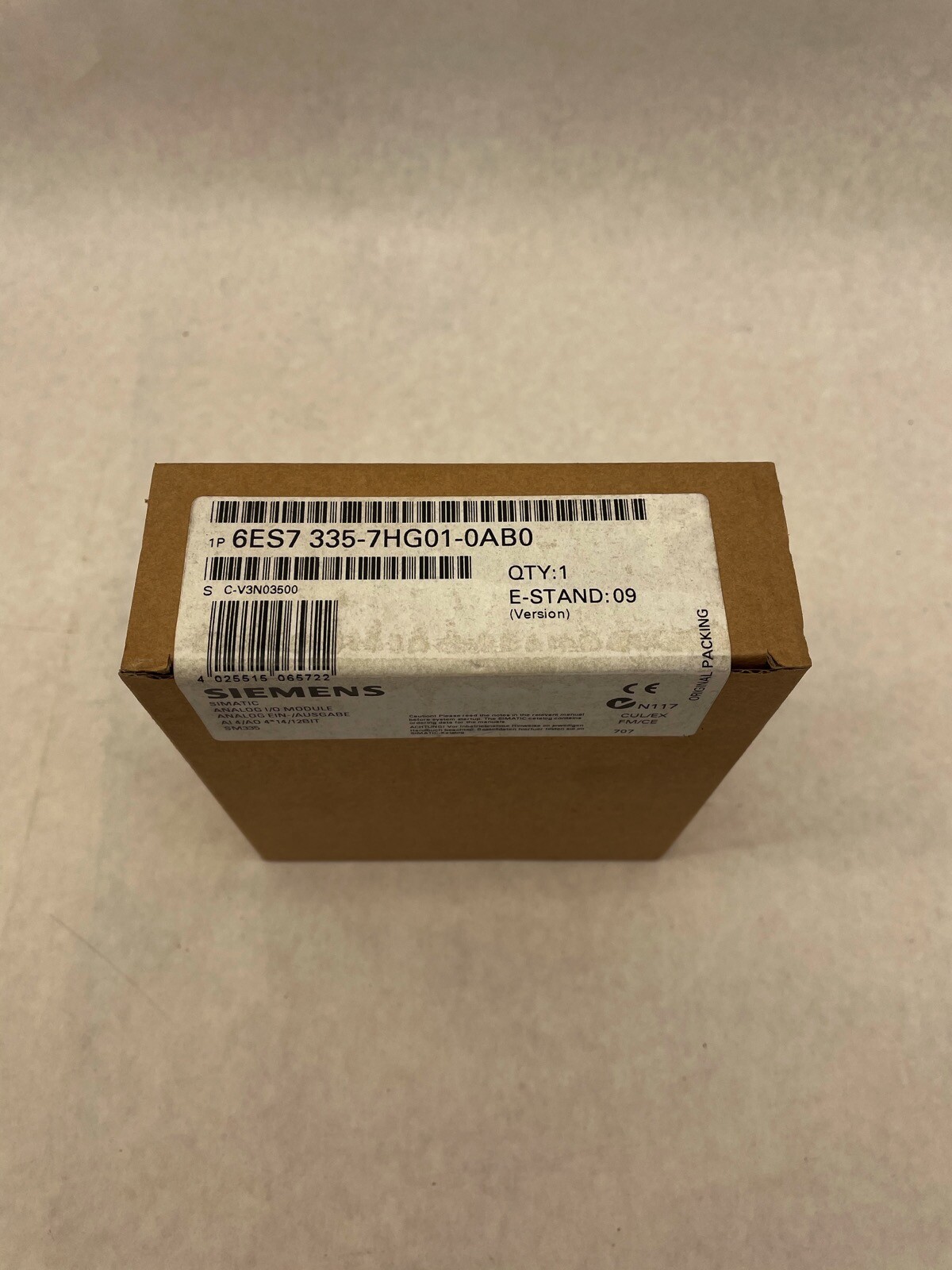 SIEMENS 6ES7 335-7HG01-0AB0 SIMATIC ANALOG I/O MODULE