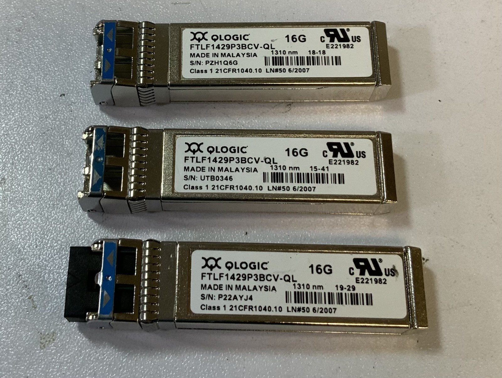 (Lot of 3) Q-Logic FTLF1429P3BCV-QL 1310nm 16GB 10KM LR SFP+ Transceiver “N6C”