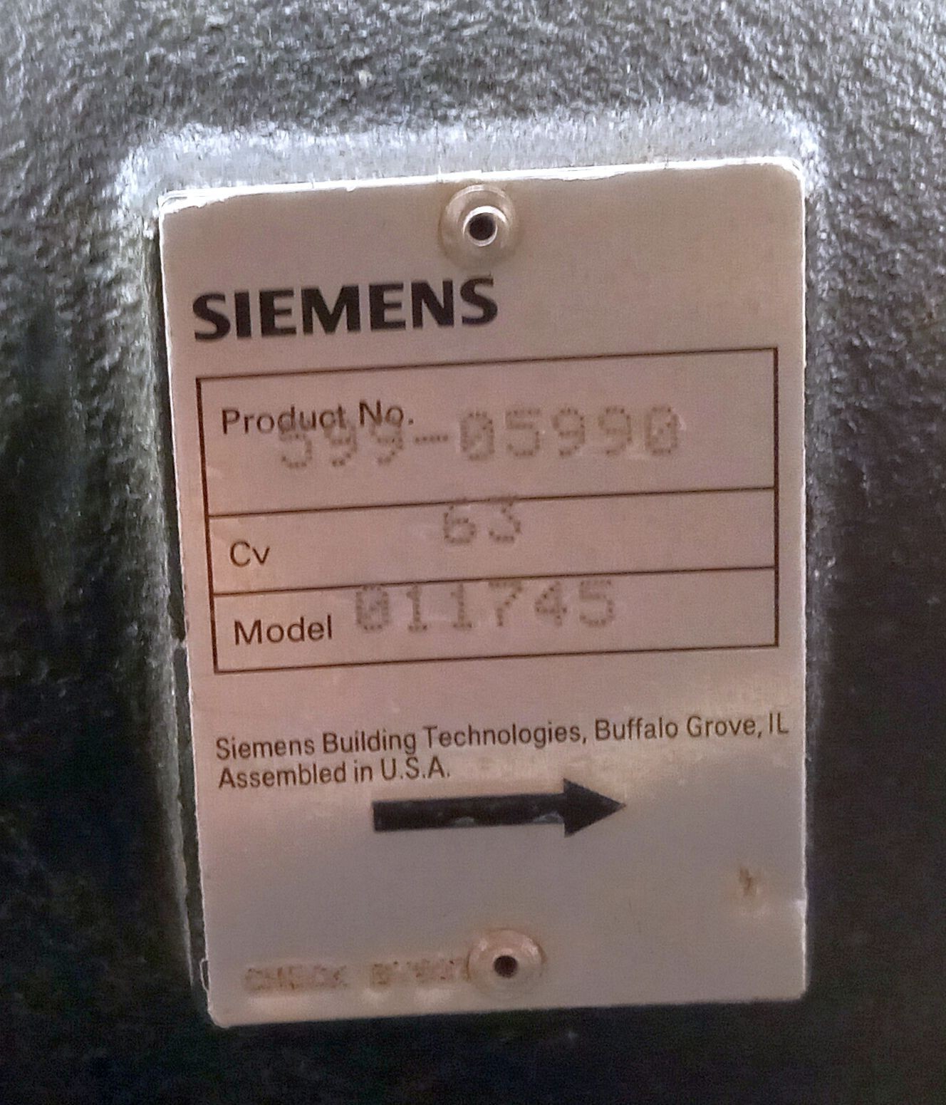 1 NEW SIEMENS 599-05990 2-1/2” FLOWRITE VALVE ***MAKE OFFER***