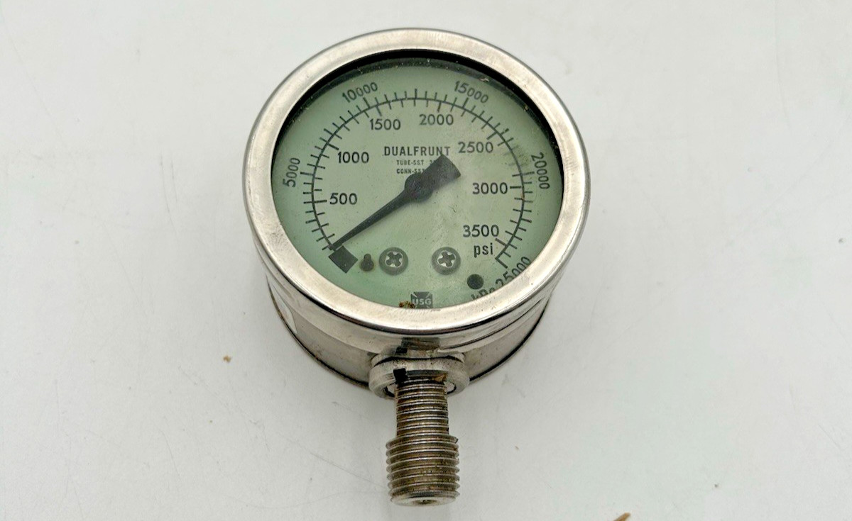 Lot of 3 Ametek Dual Frunt Pressure Gauges 3500/2000/30 PSI