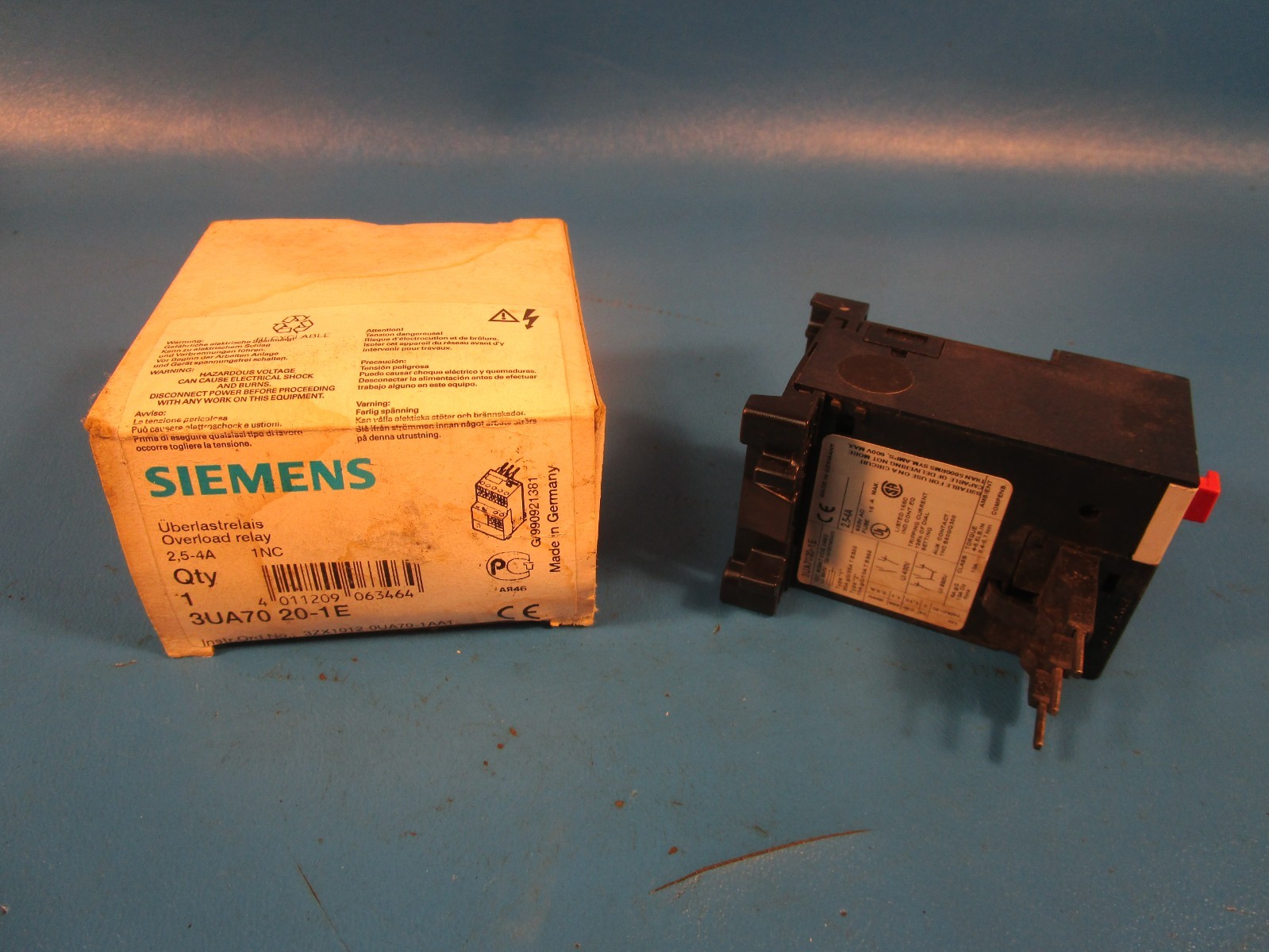 Siemens 3UA70 20-1E, Overload Relay 1 – 1.6A 3UA7020-1A, 3UA79 00-0C