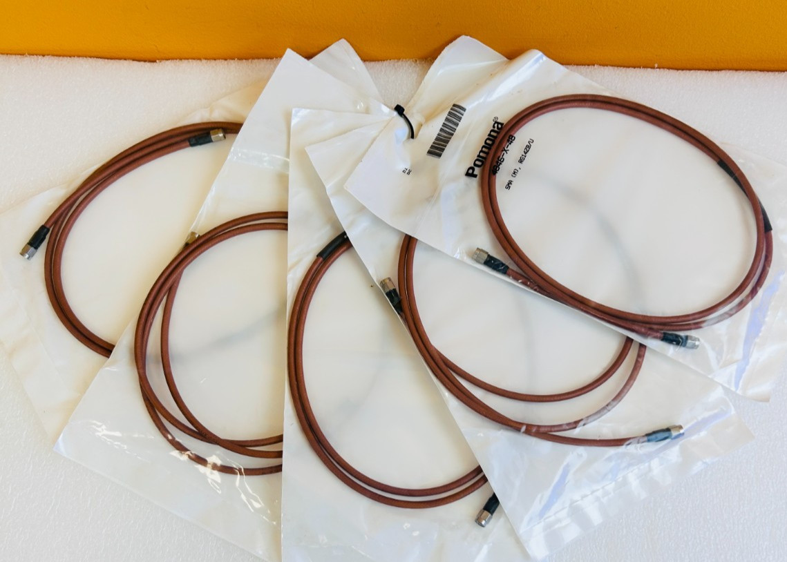 Pomona 4846×48 (Lot of 5) 12.4 GHz, 48″, RG142B/U, SMA (M-M) Test Cables. New!