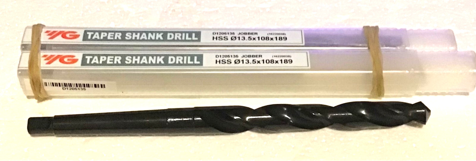 2 New 13mm x 108 x 189 Jobber Metric HSS Morse Taper Shank Twist Drill Bits