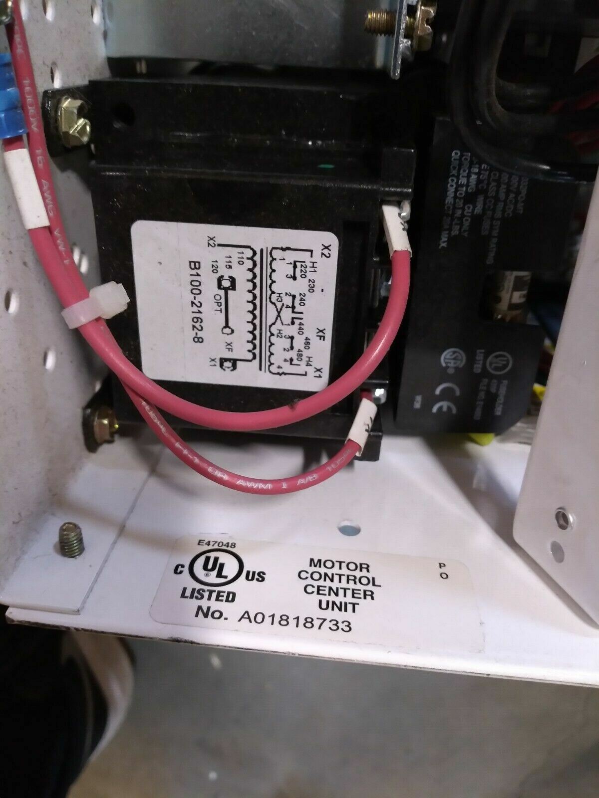 EATON CUTLER HAMMER FT206D AN19DN0 30A HMCP 3A70508G16 MOTOR CONTROL CENTRE UNIT