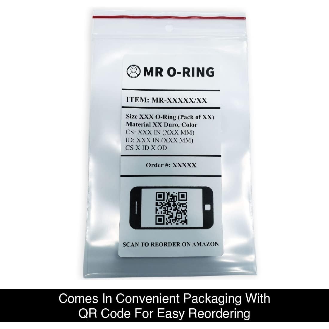Viton O-Ring, 75A Durometer, Black, 3/4″ ID, 7/8″ OD, 1/16″ Width Pack of 100