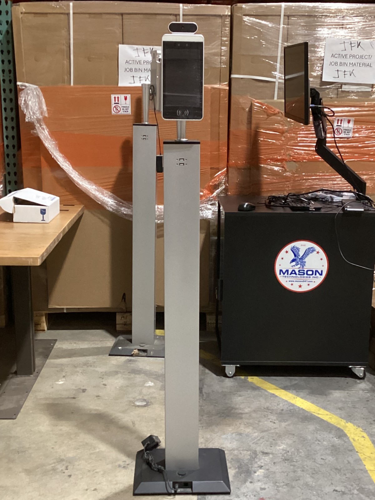 Covid 19 Kiosk W/4ft Stand SKU#: C19TS8F4