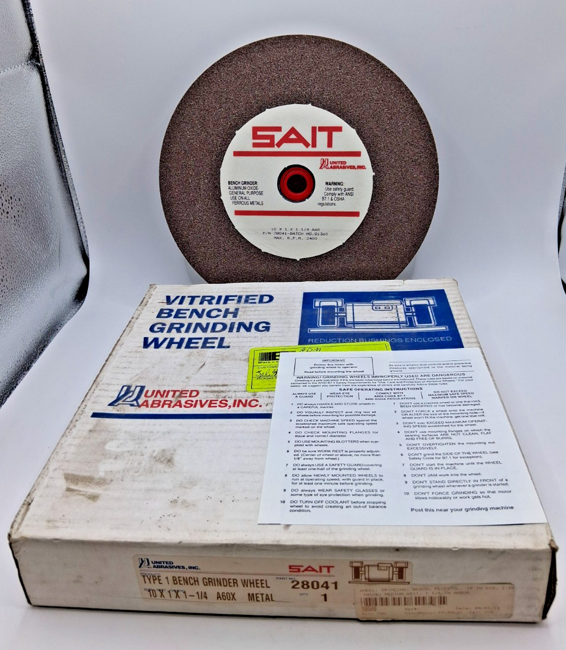 Sait 28041 Type 1 Bench Grinding Wheel