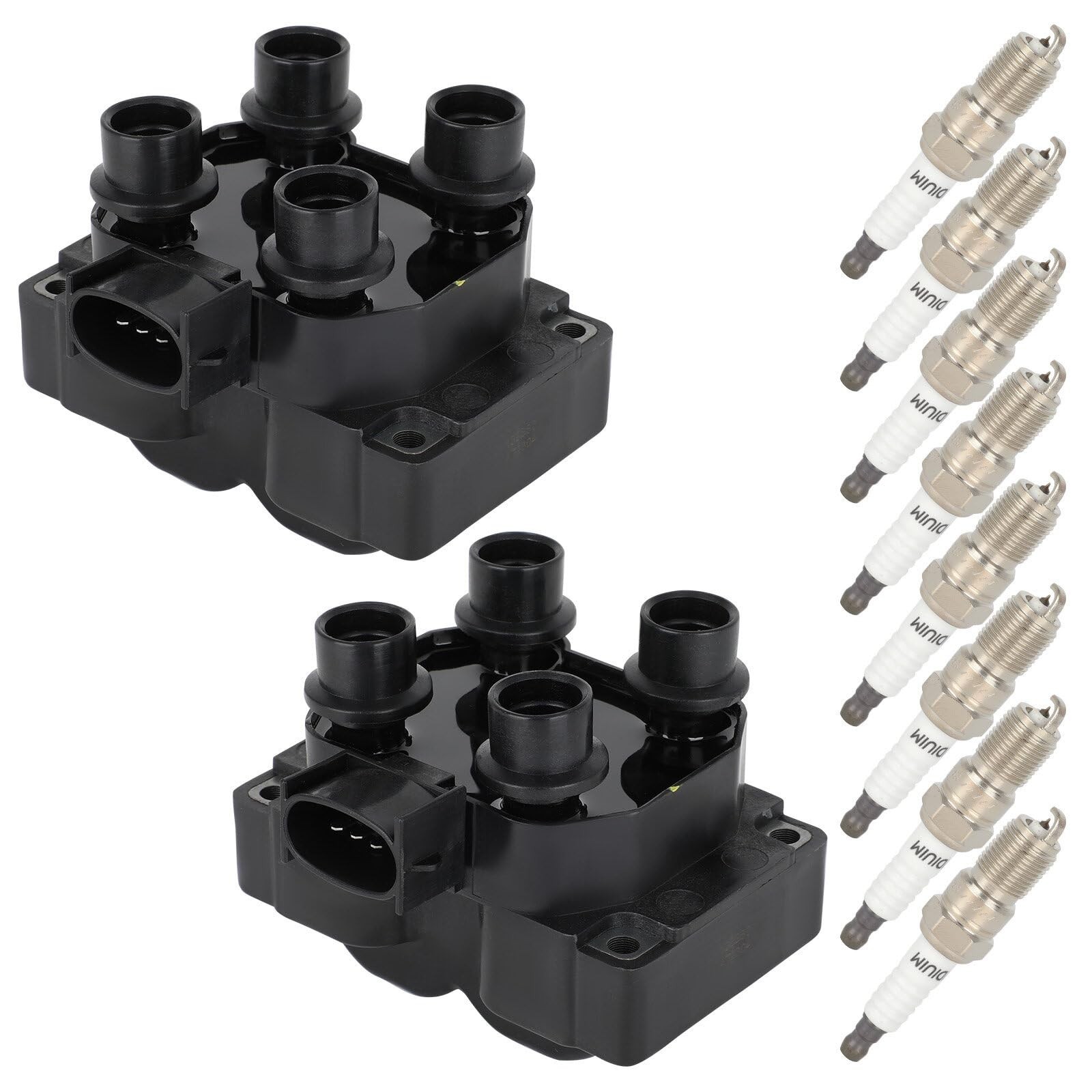 OCPTY 2 Ignition Coils with 8 Iridium Spark Plugs fits DG461 E8TF12029AA E8TZ…