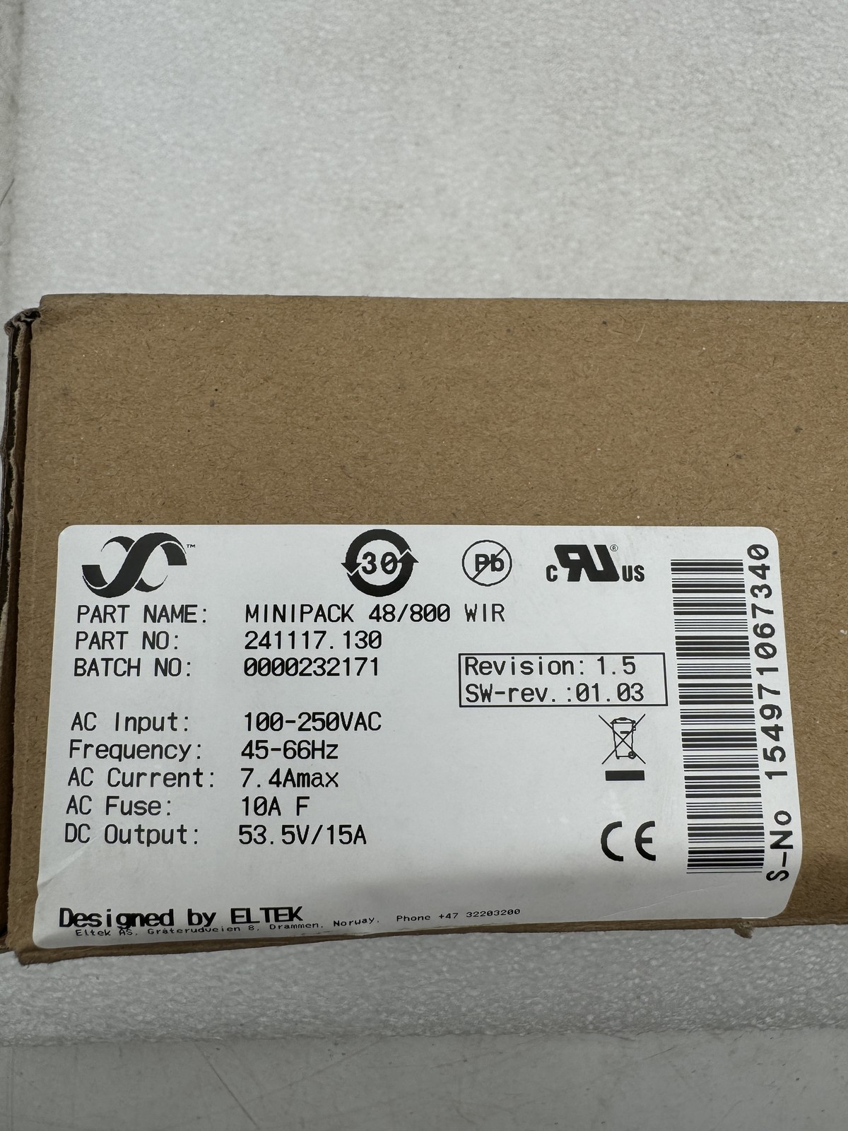 ELTEK 241117130 Minipack 48-800 WIR