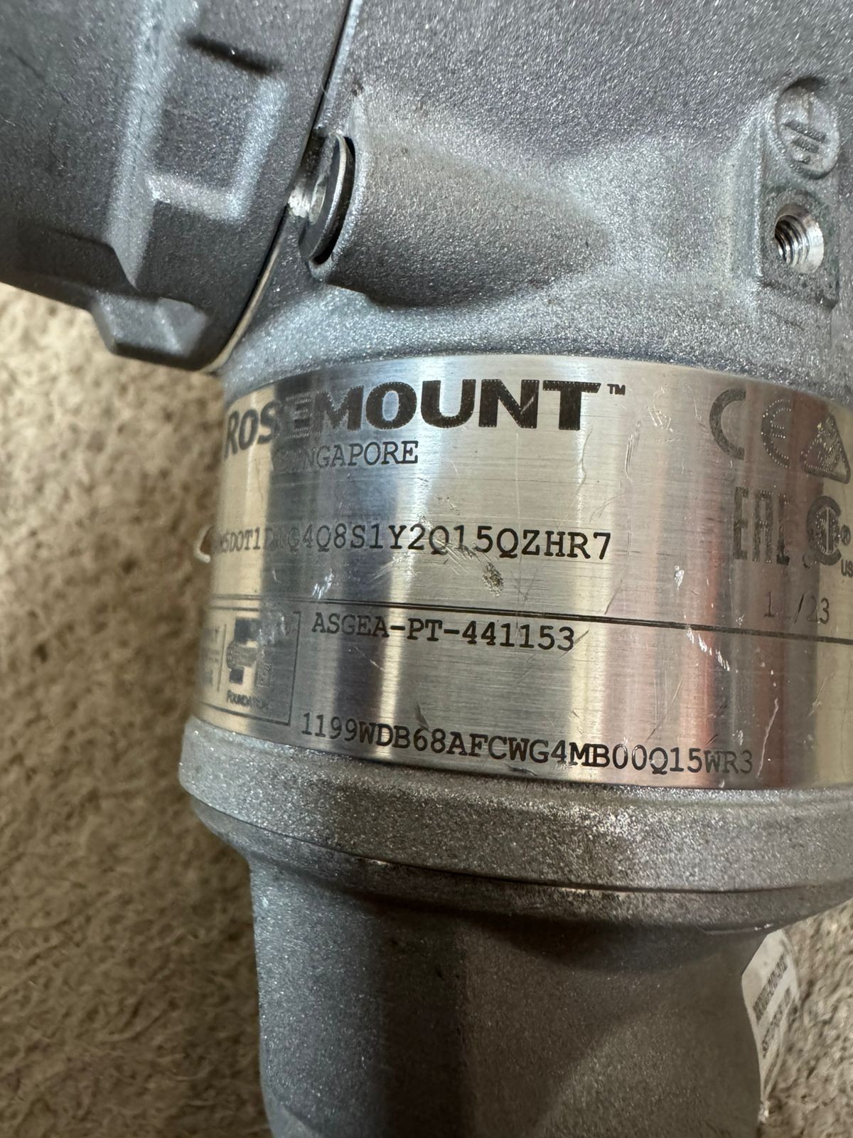 Rosemount / Pressure Transmitter / 3051TG4 / WP 1480PSI-103BAR / Cal. 0-55BAR G