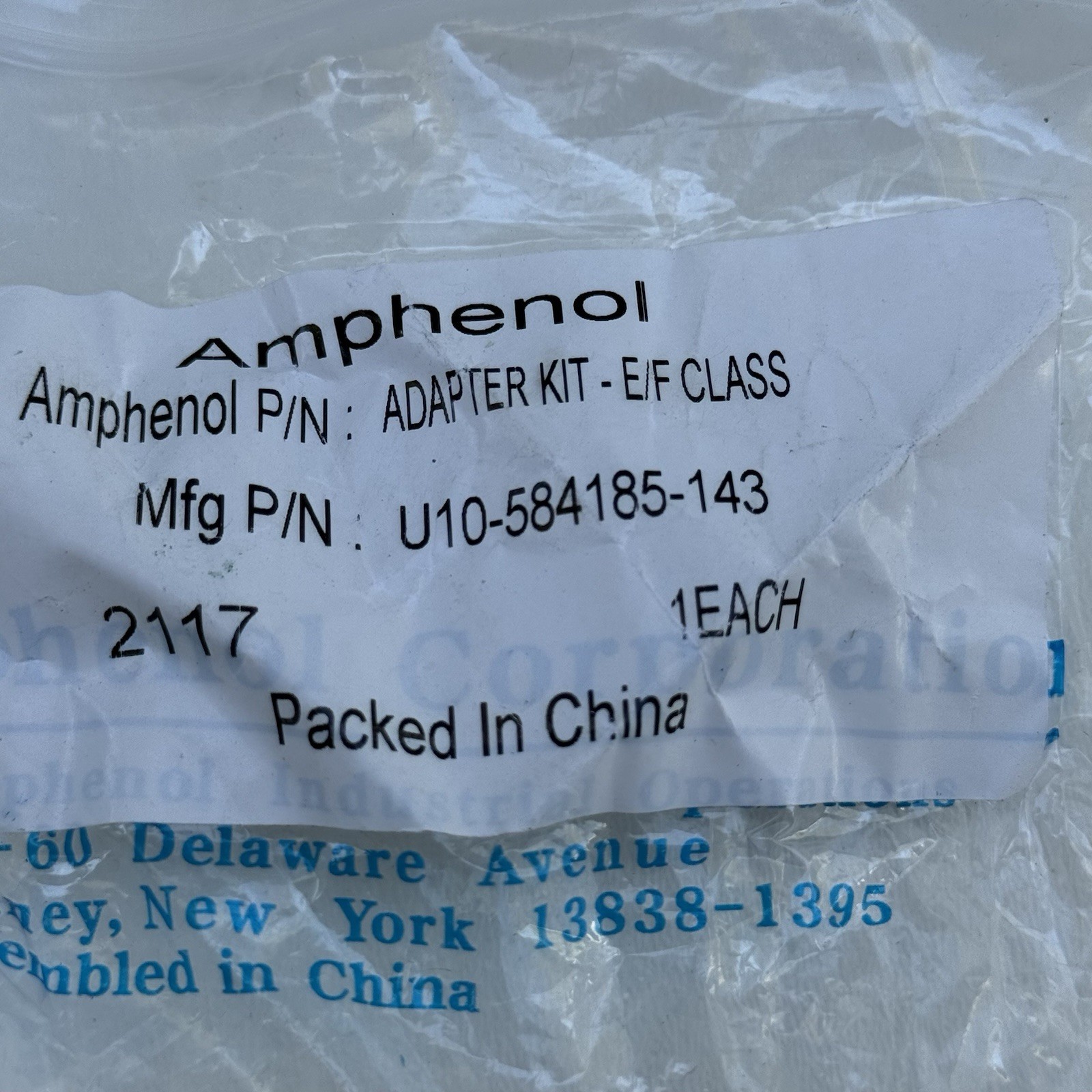 AMPHENOL U10-584185-143 CIRCULAR ADAPTER KIT NEW