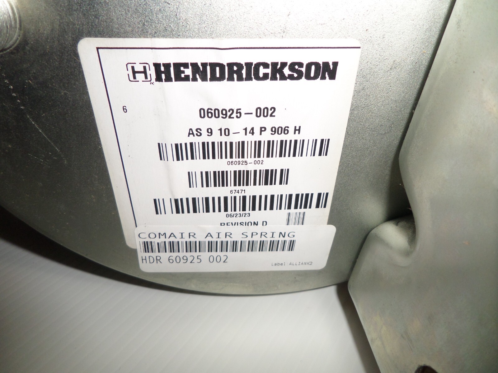 ⭐NEW⭐ HENDRICKSON 060925-002 Airide Suspension Air Spring Bag BELLOWS AIRSPRING