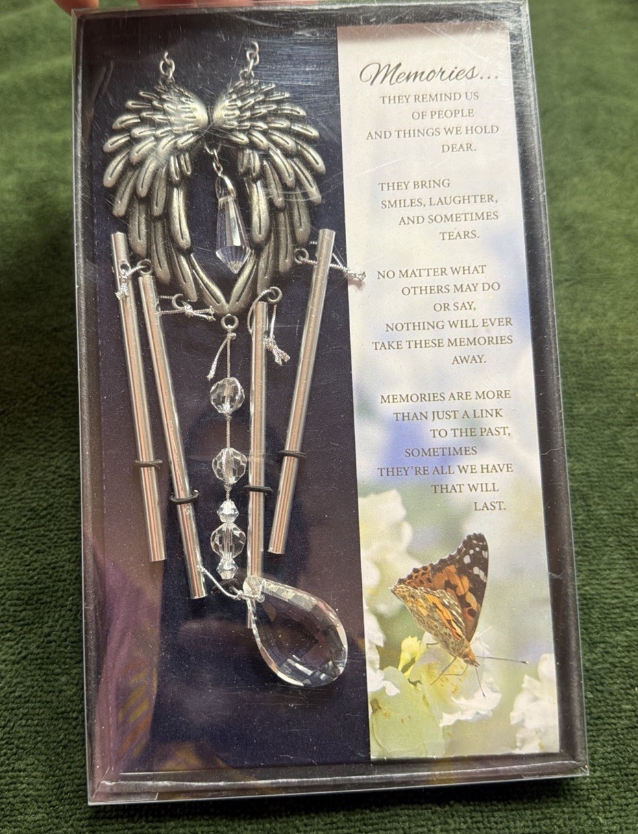 Carson Wind Chime-Gift Boxed-Angel Wings Memories (10.75″) Gift Idea