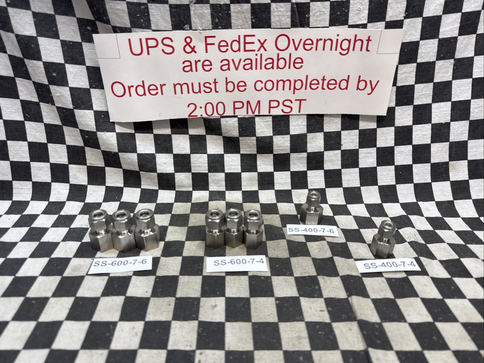 SWAGELOK SS-400-7-4, SS-400-7-6, SS-600-7-4, SS-600-7-6, LOT OF 8, SHIPSAMEDAY