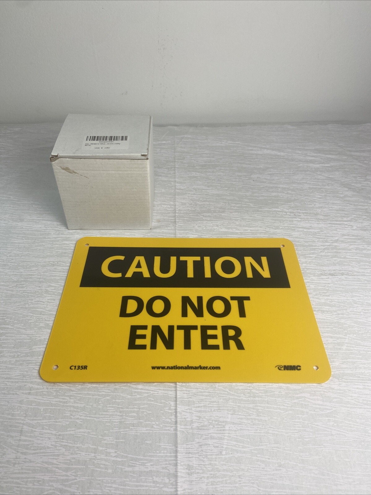 NMC C135R OSHA Sign Legend “CAUTION DO NOT ENTER” & Plastic Safety Chain Hanger