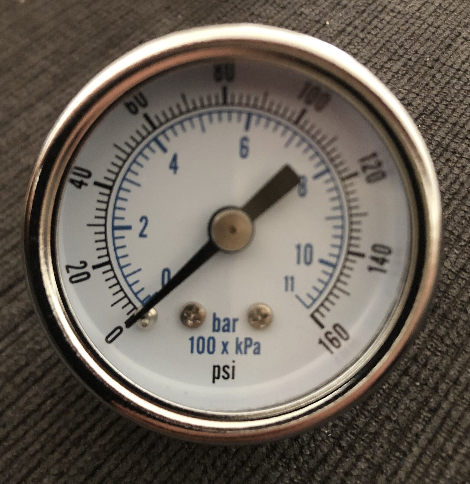SAD1501-160 0-160 PSI/BAR PRESSURE GAGE 1.5″ST/BR CBM,1/8″ NTP