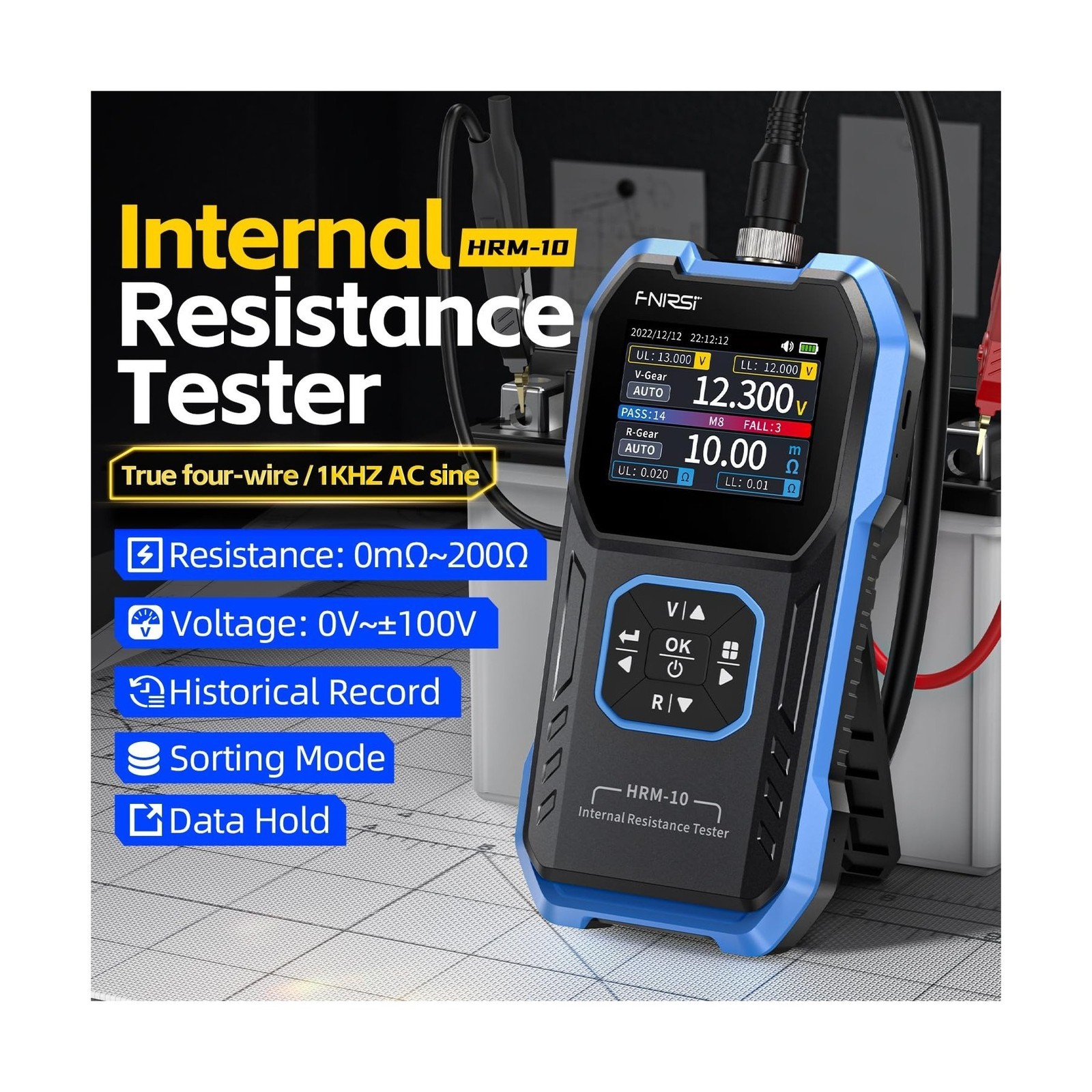FNIRSI HRM-10 Voltage Internal Resistance Battery Tester，Battery Voltage