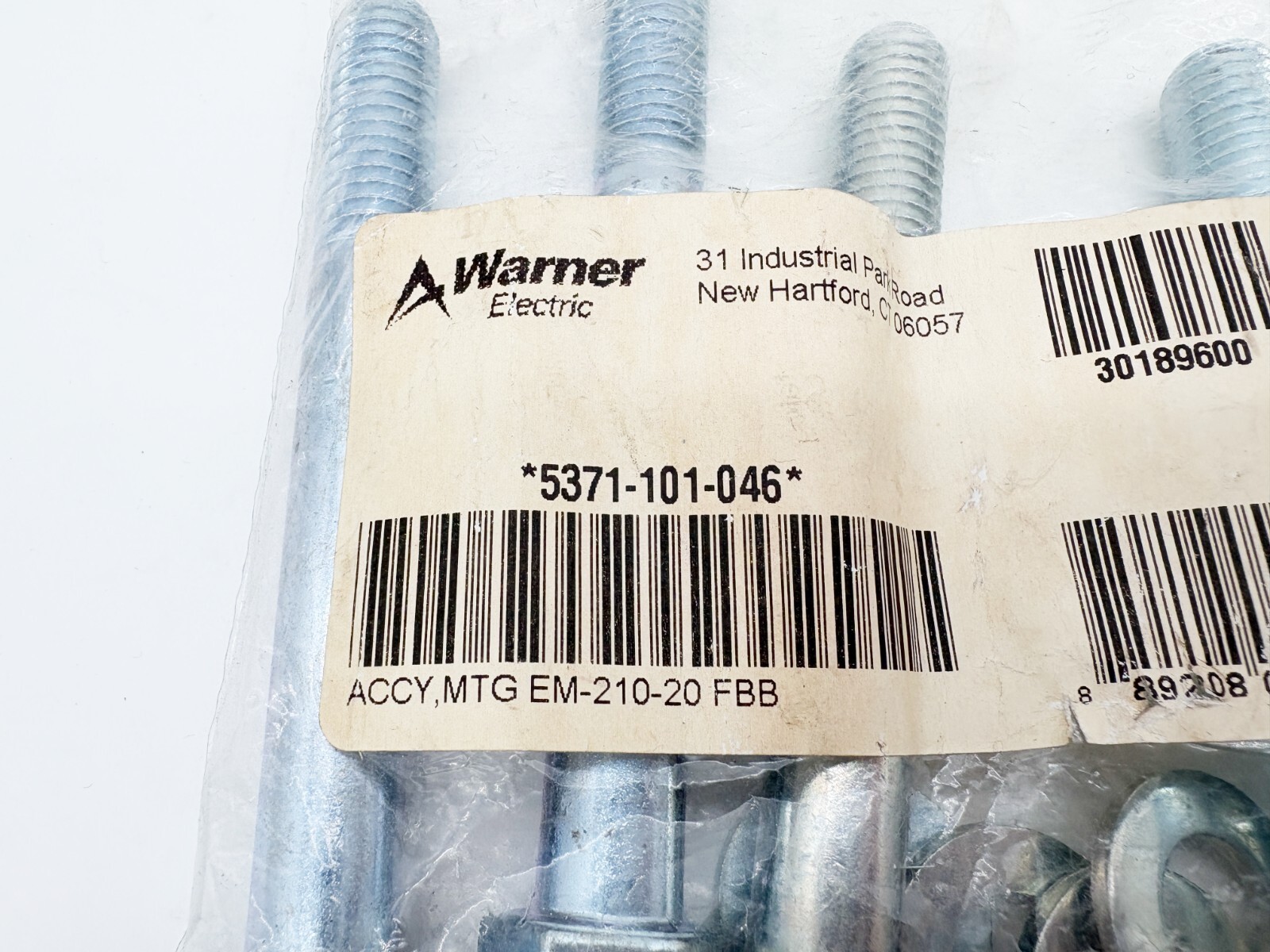 New Warner Electric 5371-101-046 Bolt Kit MTG EM-210-20 FBB