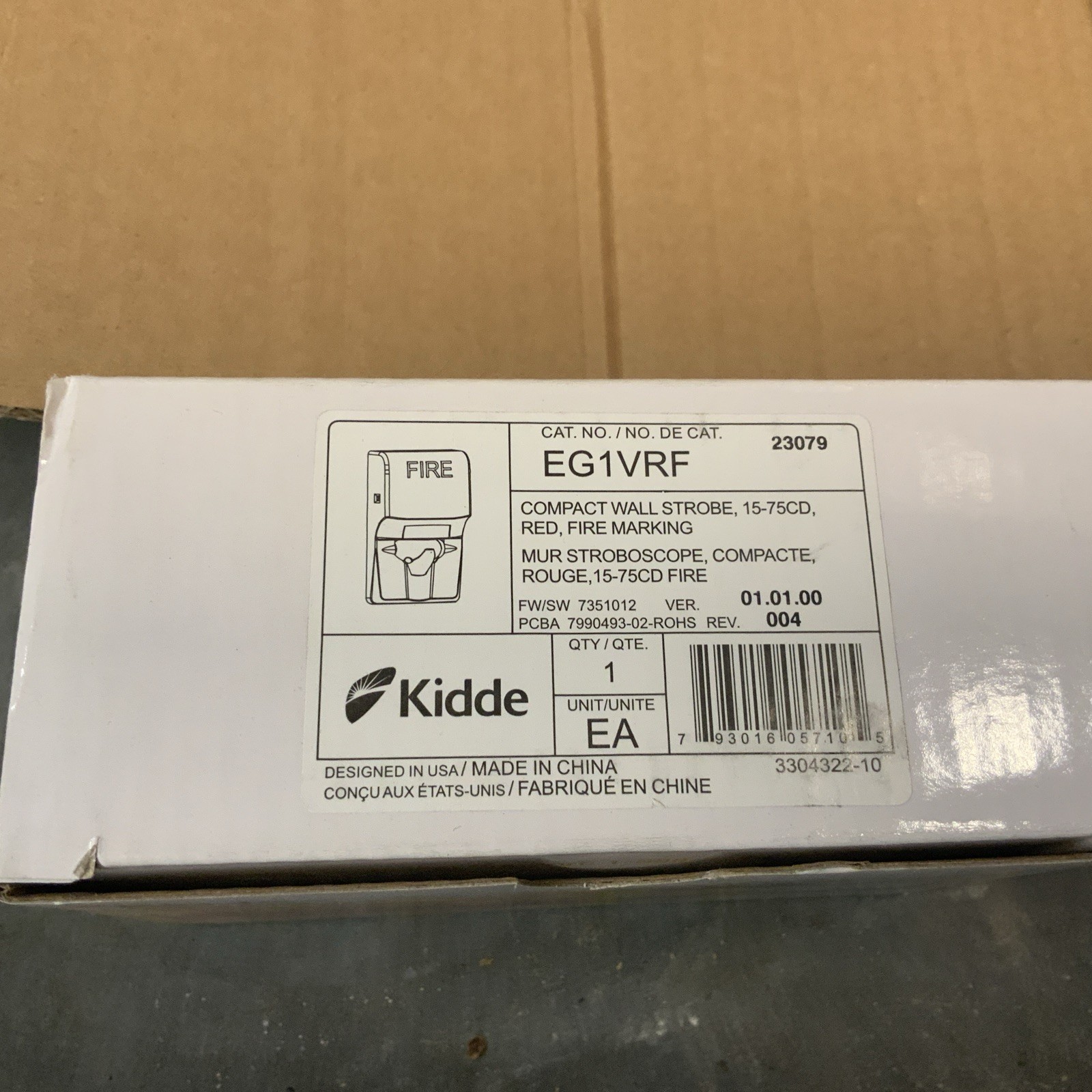 Kidde EG1VRF Compact Wall Strobe New In Box