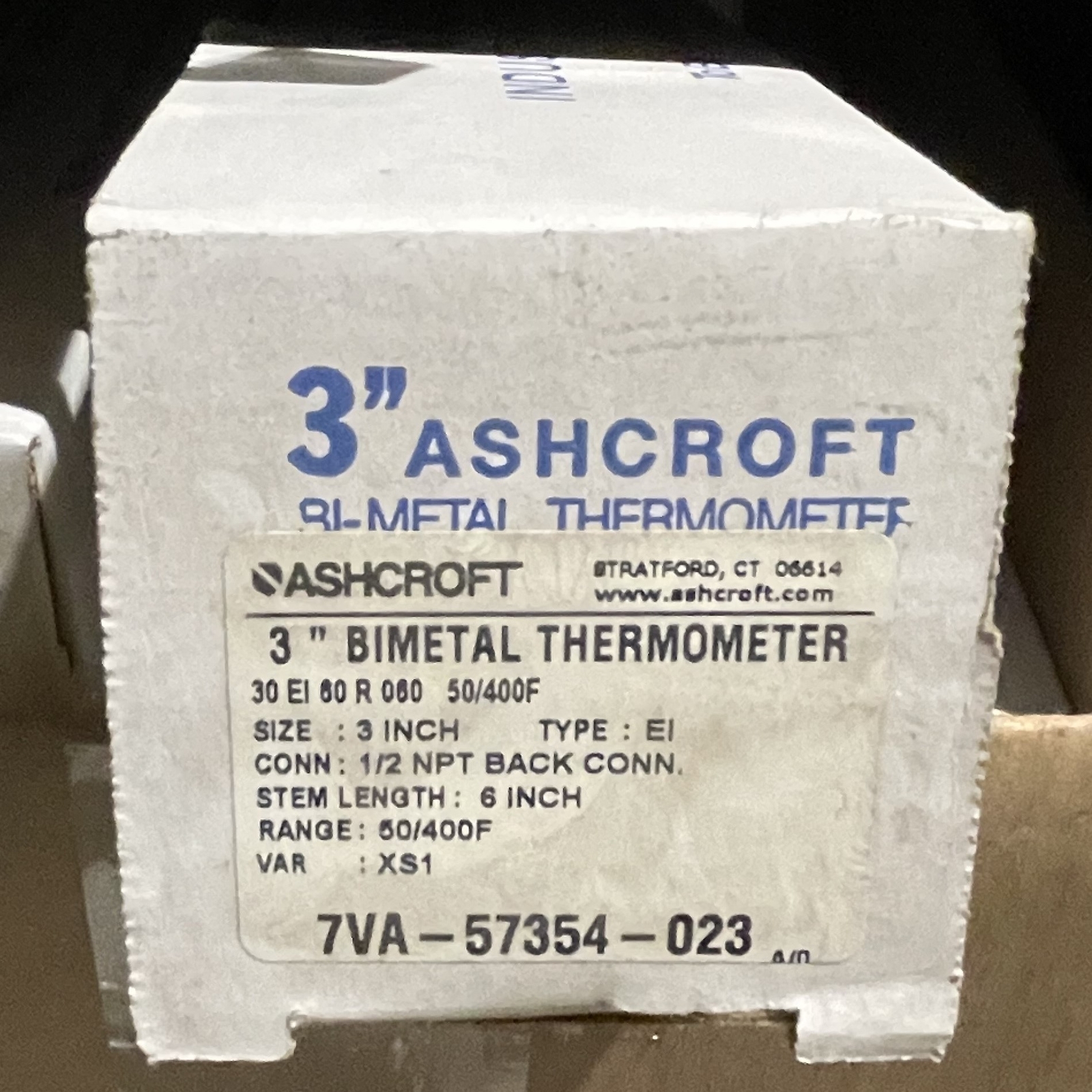ASHCROFT 3 Inch Bimetal Thermometer 7VA-57354-023 – NEW IN BOX