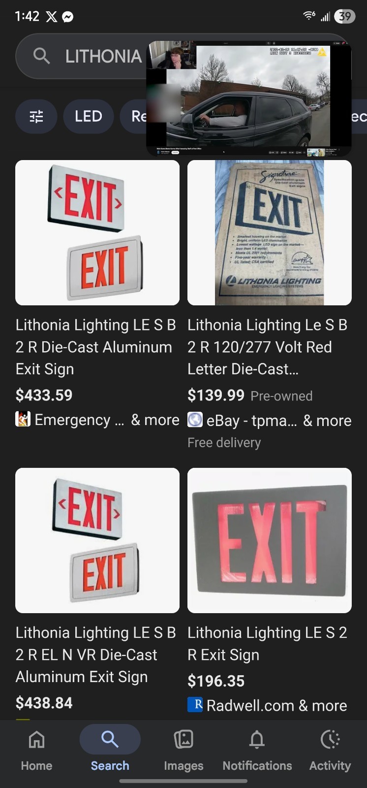 LITHONIA LIGHTING LE-S–B-2-R-120/277 / LESB2R120277 (NEW IN BOX)