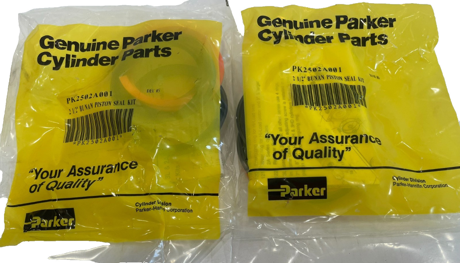 NEW PARKER PK2502A001 BUNAN PISTON SEAL KIT 2 1/2″ LOT OF 2
