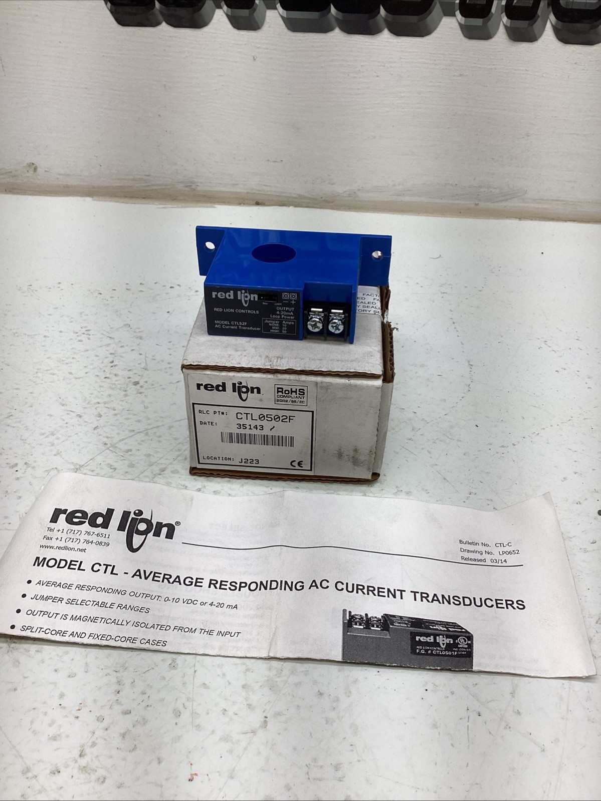 Red Lion Controls AC Current Transducer CTL0502F NIB