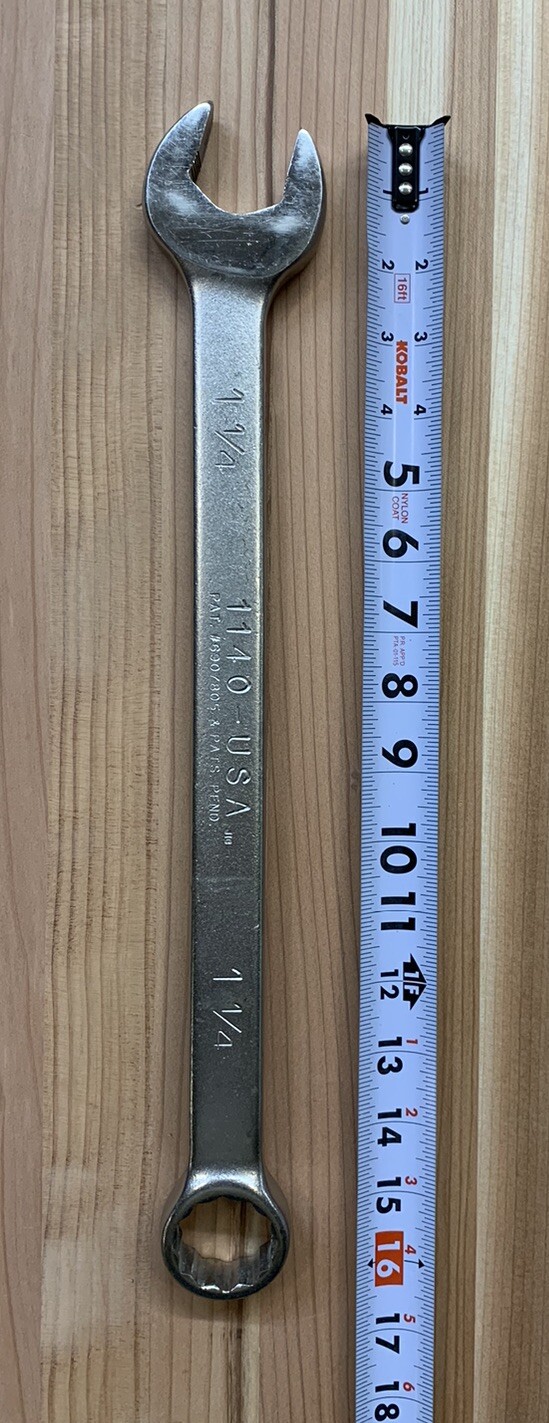 Wright Grip 1140 1-1/4” Open End Wrench Used Free Shipping