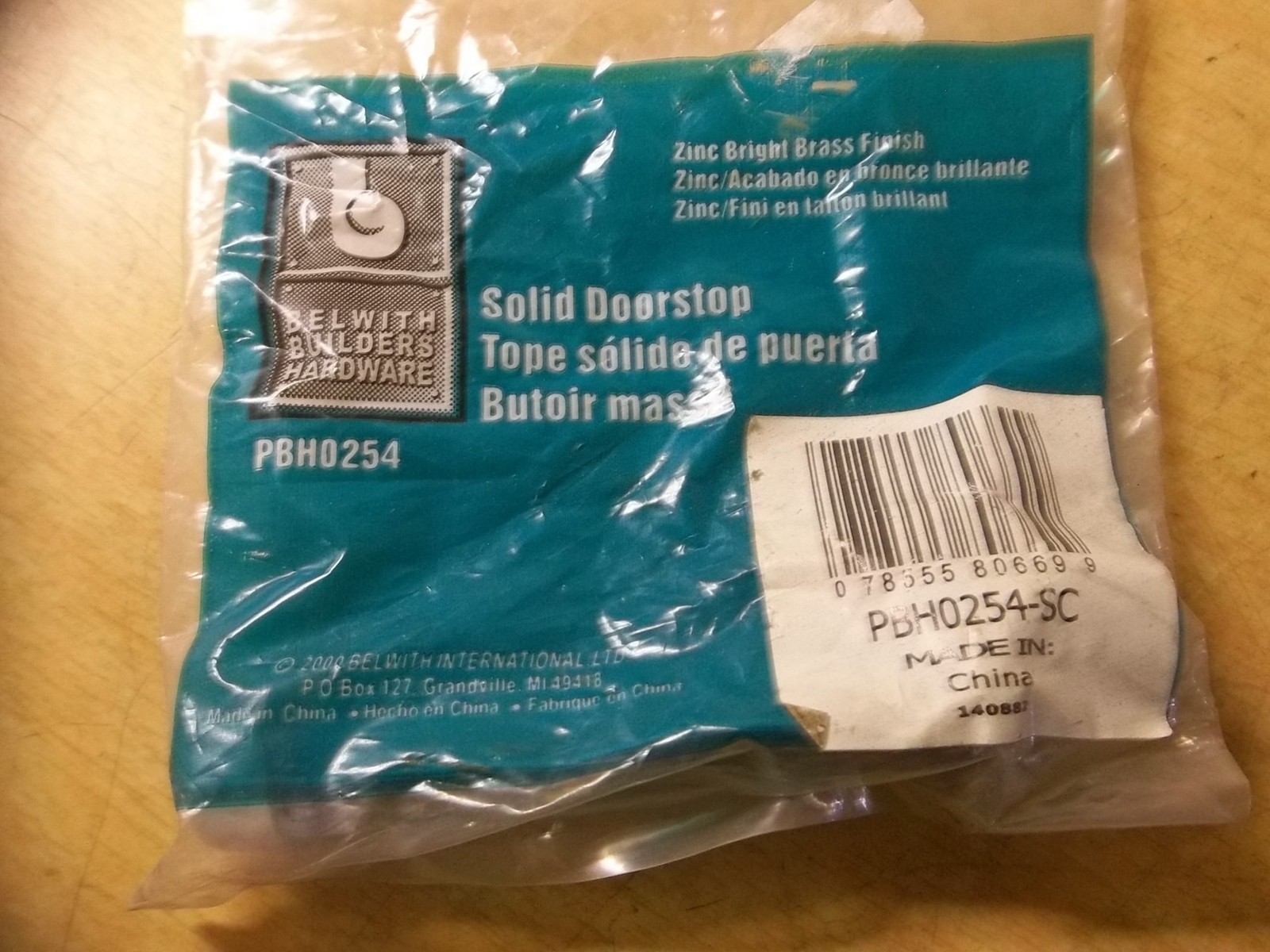 NEW Belwith Solid Doorstop PBH0254 *FREE SHIPPING*