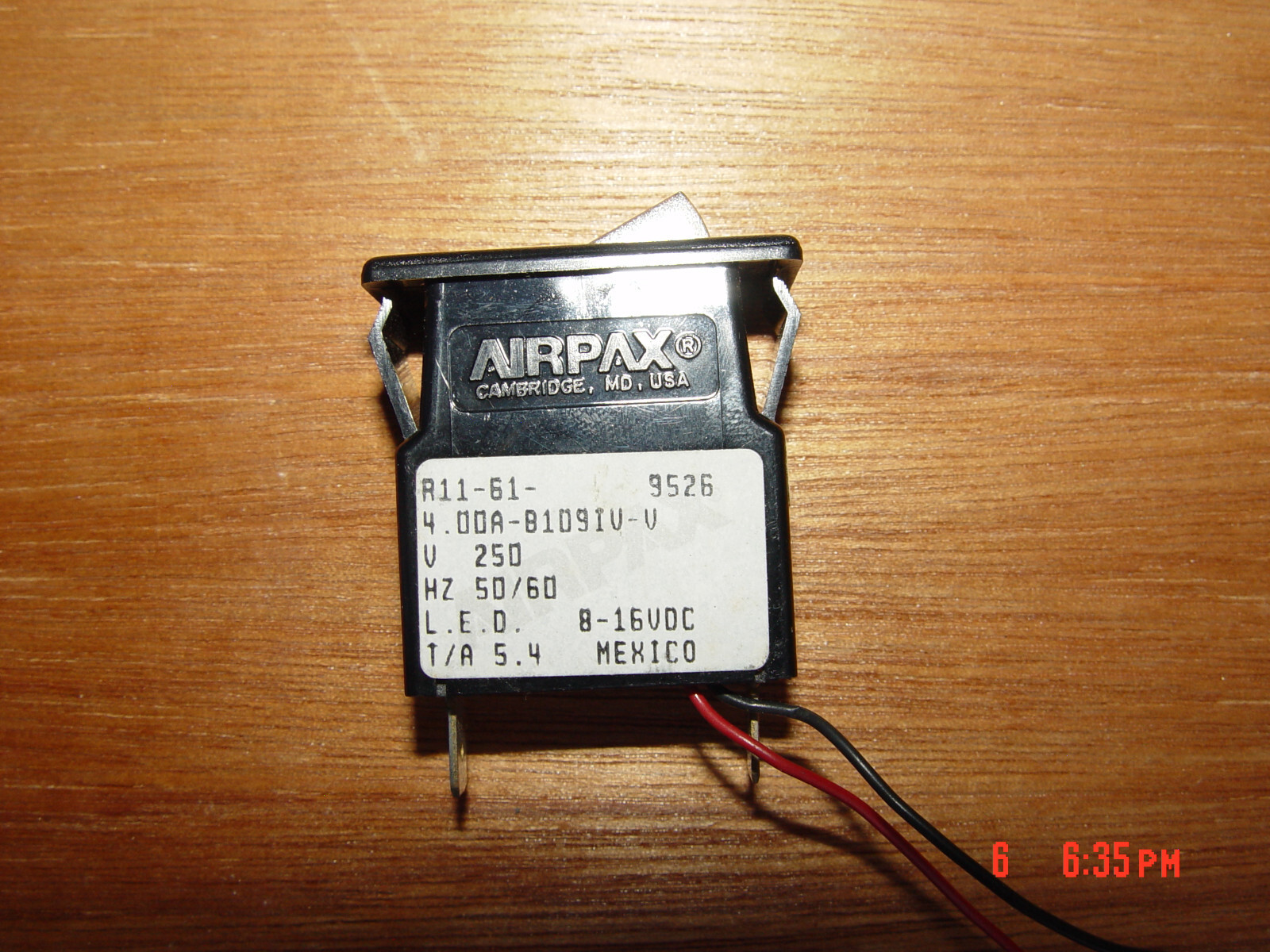  AIRPAX R11-61-4.00A-B1091V-V 250 V, HZ 50/60, L.E.D 8-16VDC  Unused, out box
