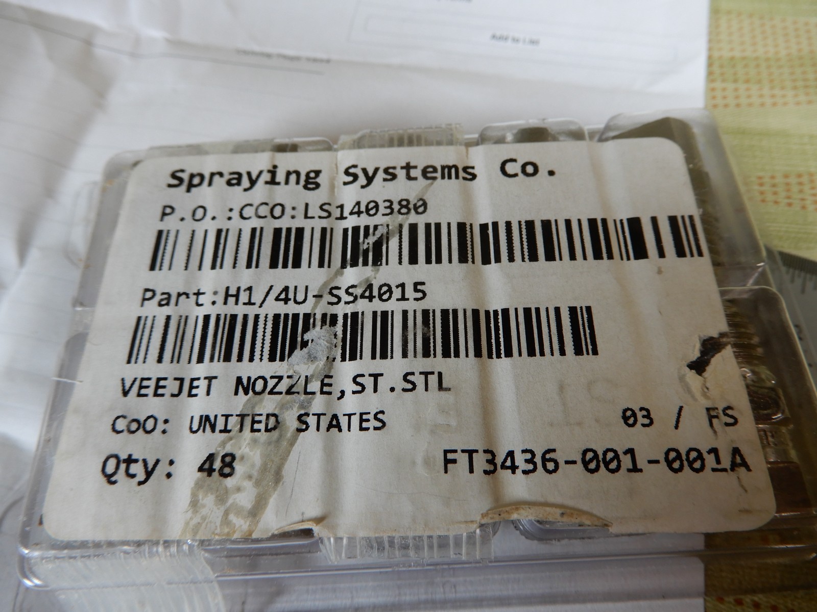 Spraying Systems Veejet Nozzles Qty 10 NOS Stainless Steel H1/4U-SS4015