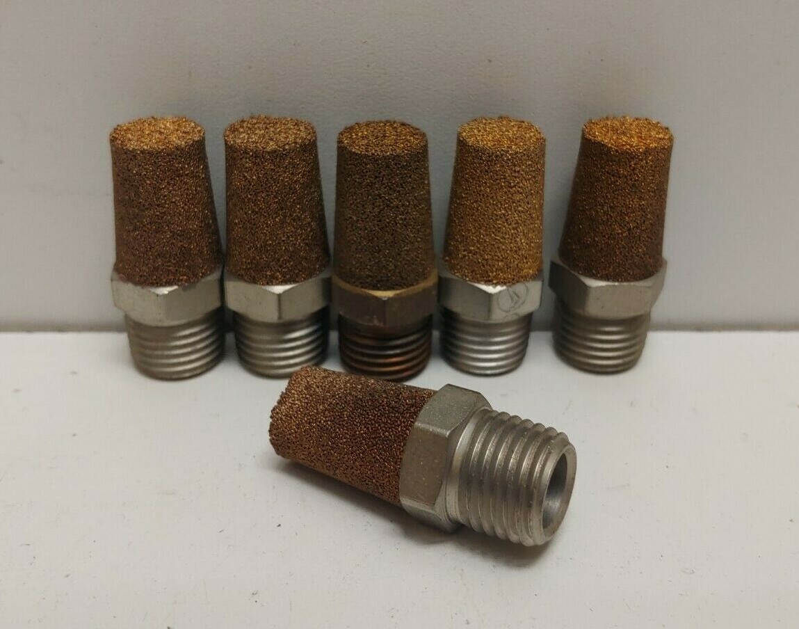 LOT OF 6 GUARANTEED! ARROW 1/4″ PNEUMATIC EXHAUST MUFFELERS ASP-2