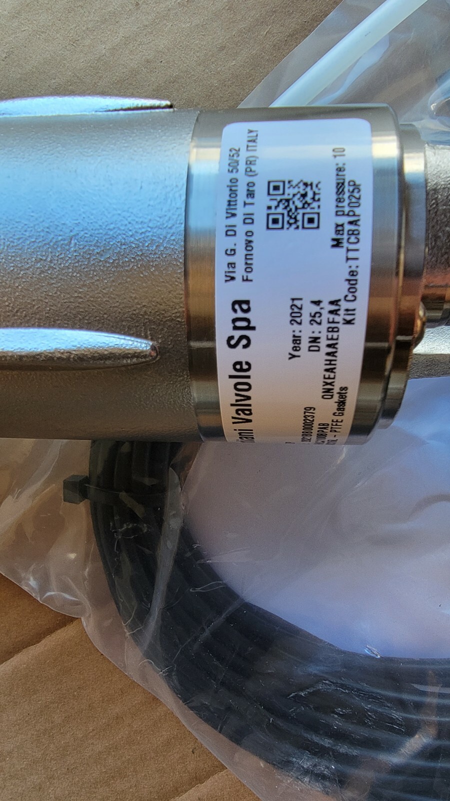 New HPS Type BBZP AISI316L-PTFE Bardiani Valvole Spa Receive Return Assembly