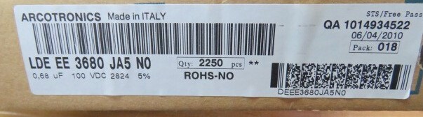 ARCOTRONICS LDEEE3680JA5N00 Qty of 25 per Lot ARCOTRONICS LDEEE3680JA5N00