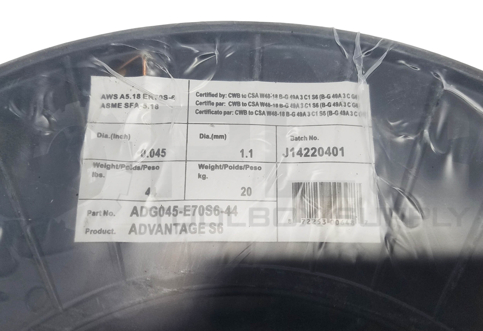NEW ADVANTAGE ADG045-E70S6-44 MIG WELDING WIRE 0.045″ ER70S-6 44lb