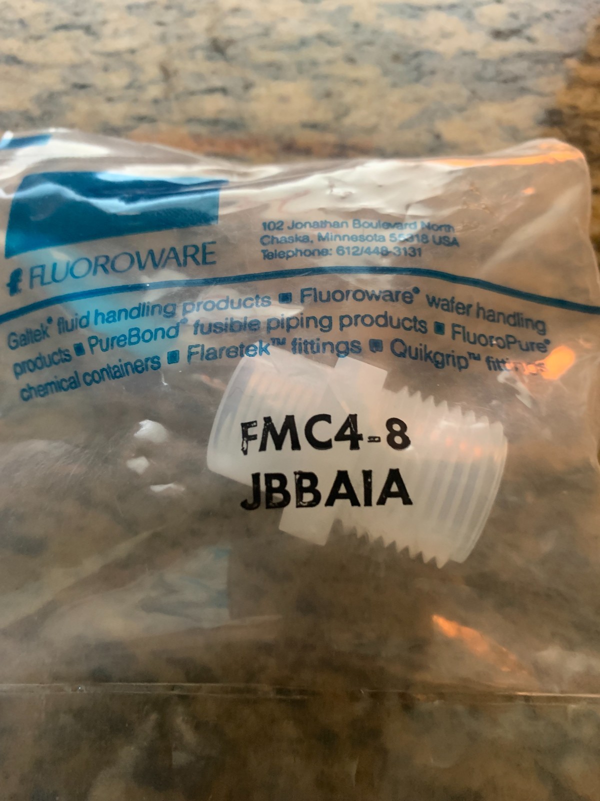 FLUOROWARE FMC4-8 Fitting PFA Reduce. JBBA1A