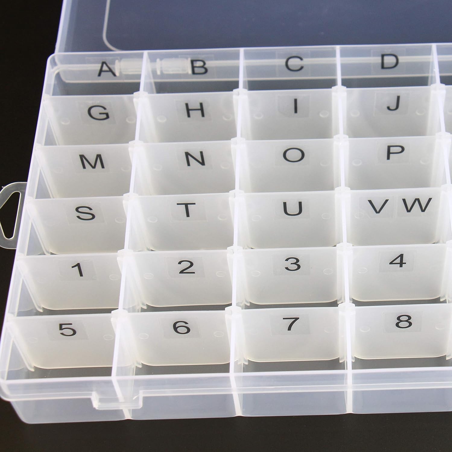 Plastic Organizer Container Box Letter Storage Case LETTER LABELS PRE APPLIED