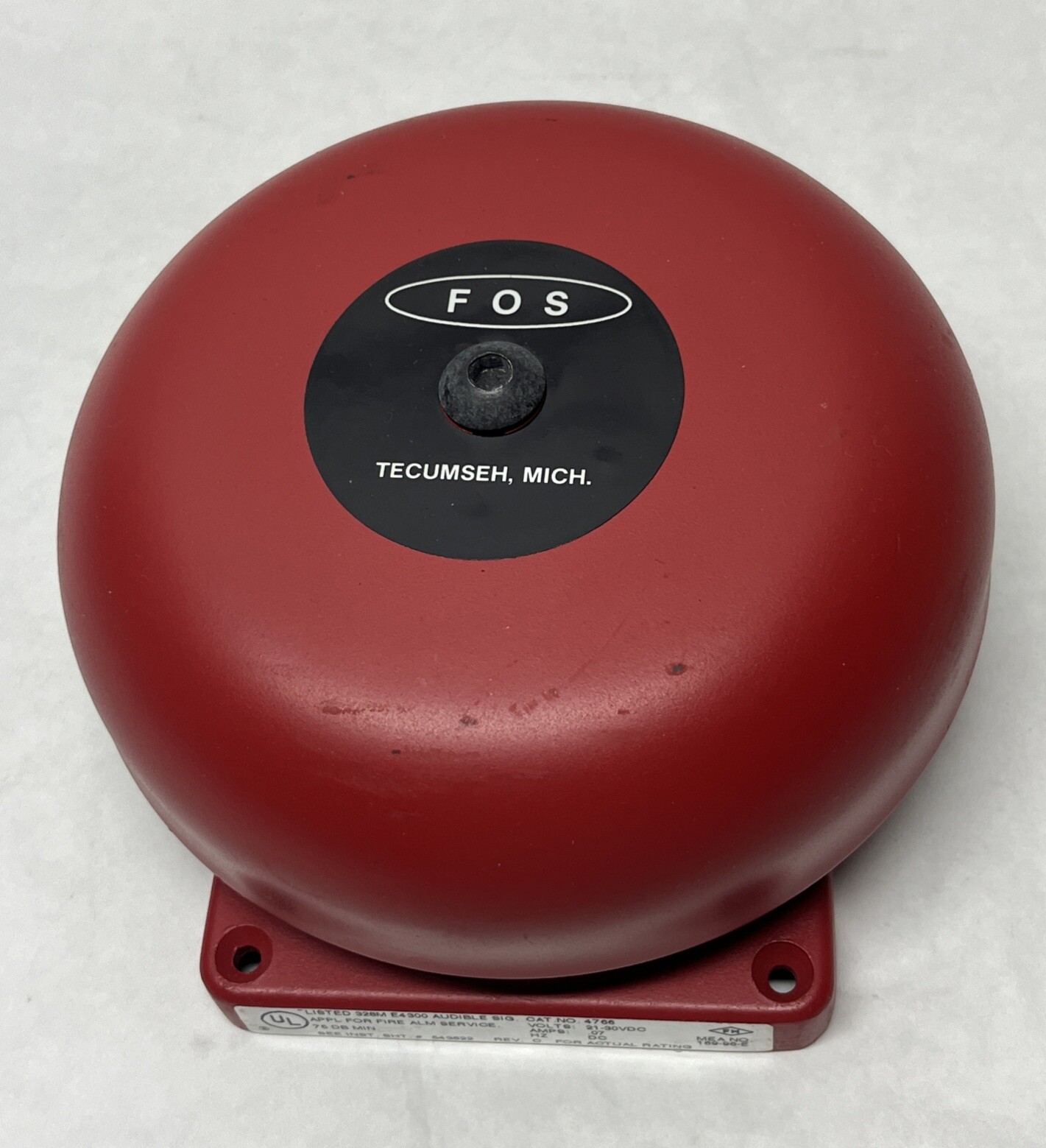 FOS 4766 DC Bell, 21-30VDC Red