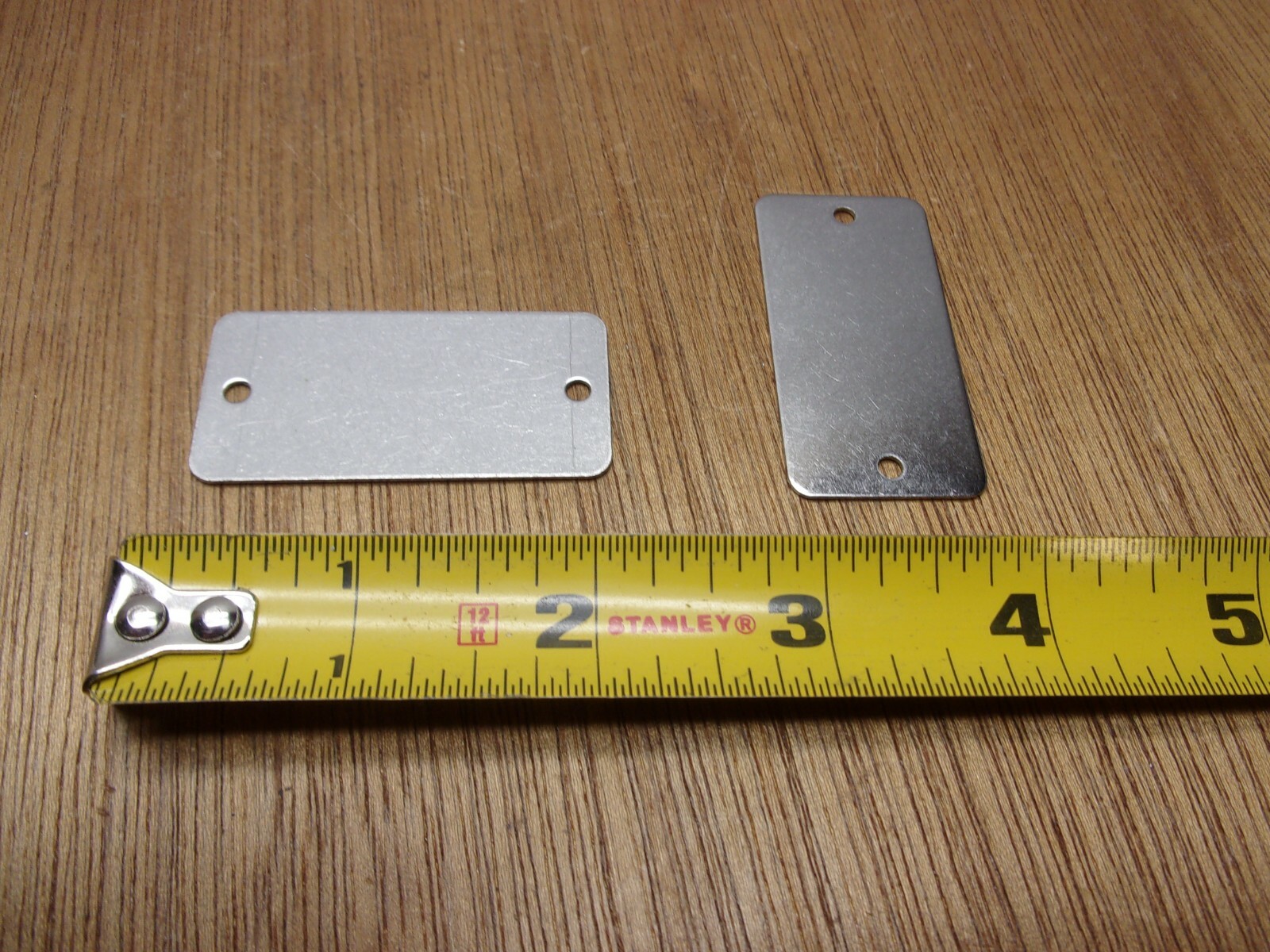 (Qty.10) C.H. Hanson 76S Stainless Steel Blank ID Tag 1″ x 2″ X.035″ USA