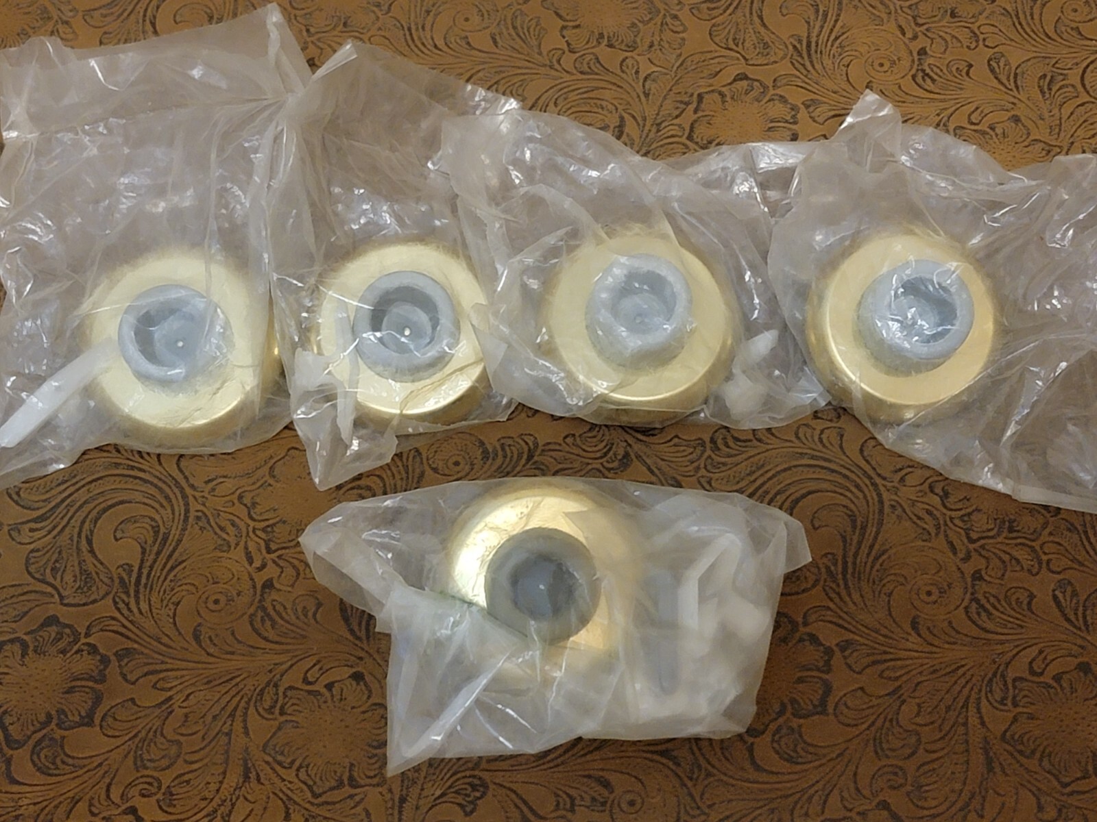 5 pack – ROCKWOOD 409 US3 Concave Door Stop Wall Mount Bright Brass #10 READ ზ