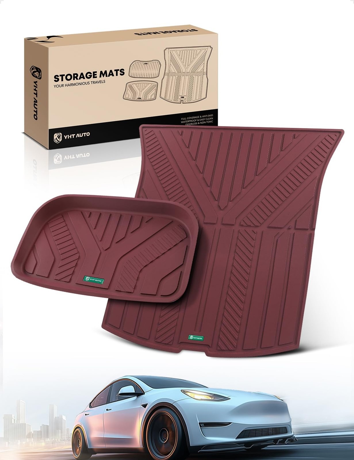 YHTAUTO Cargo Liners Compatible with Tesla Model Y Juniper 2025 2026, TPE Flo…
