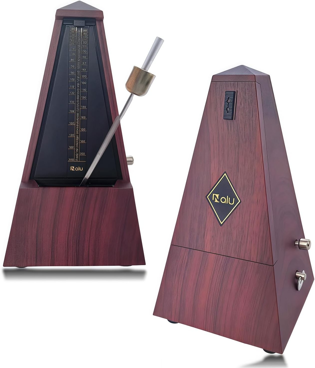 NALU Metronome – Classic Mechanical Wind-Up Design with Bell for Piano, Guitar,
