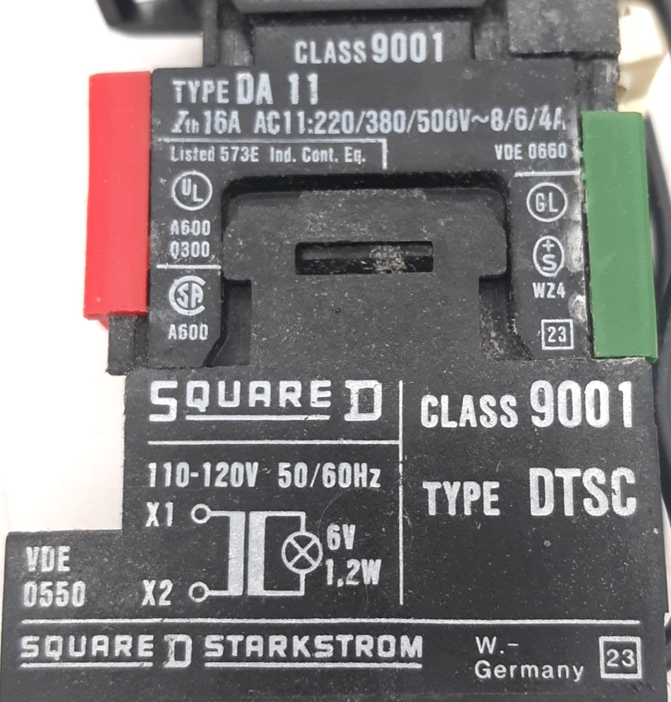 Square D 9001-DTSC w/ 9001-DA11 Pilot Light Assembly – Lot of 2