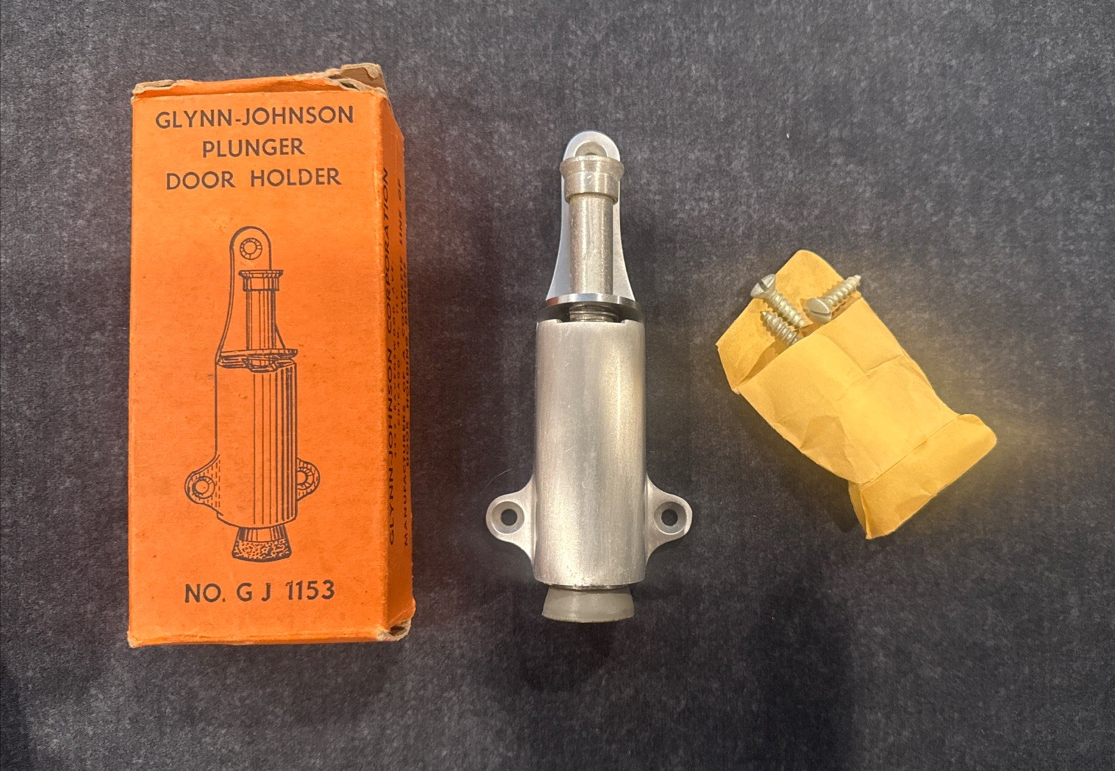 Glynn Johnson GJ1153 Plunger Door Holder In Original Box! ~ Fast Shipping!