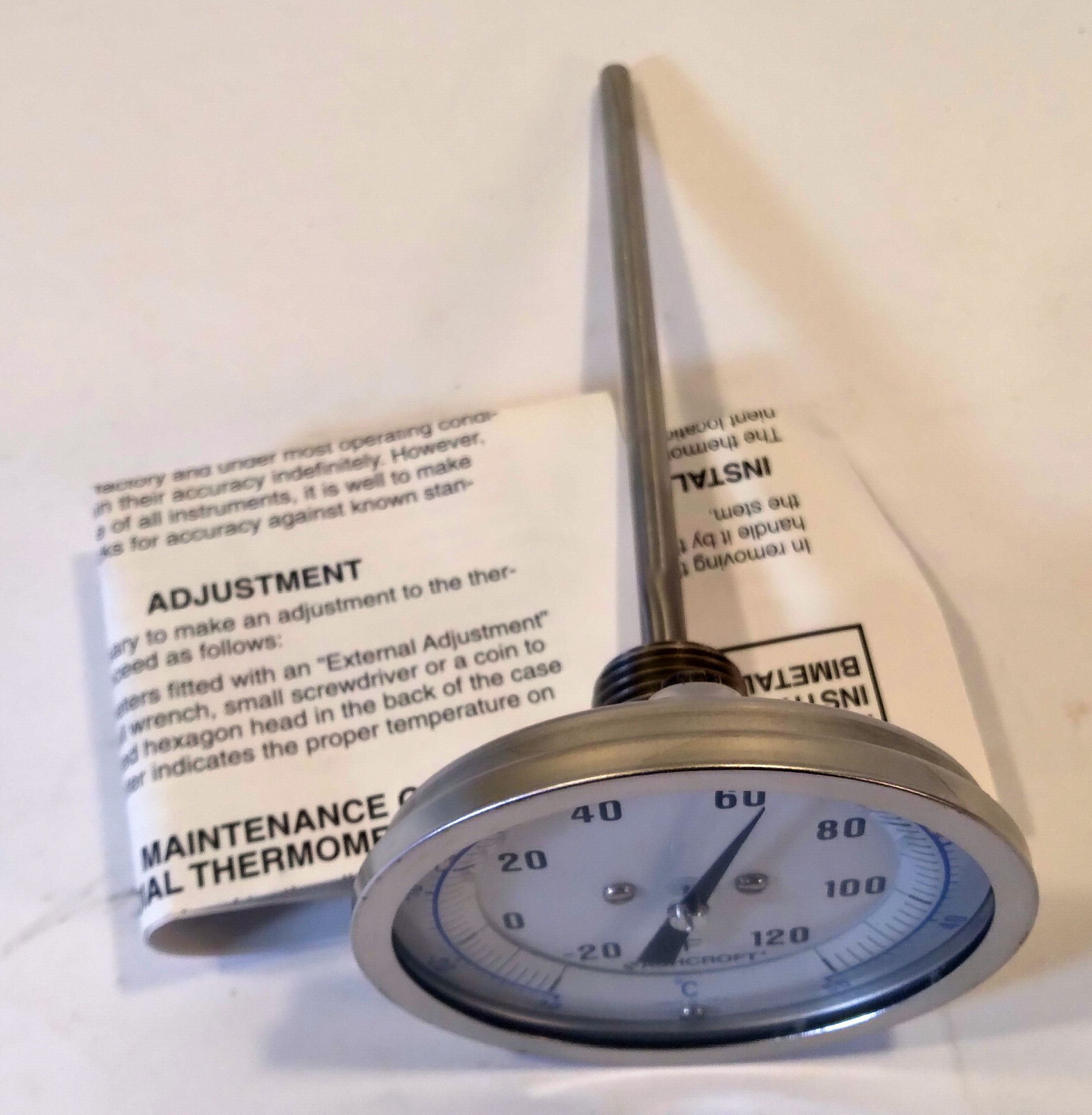 1 NEW ASHCROFT U870143273 3″ -20 to 120F BI-METAL THERMOMETER NIB **MAKE OFFER**