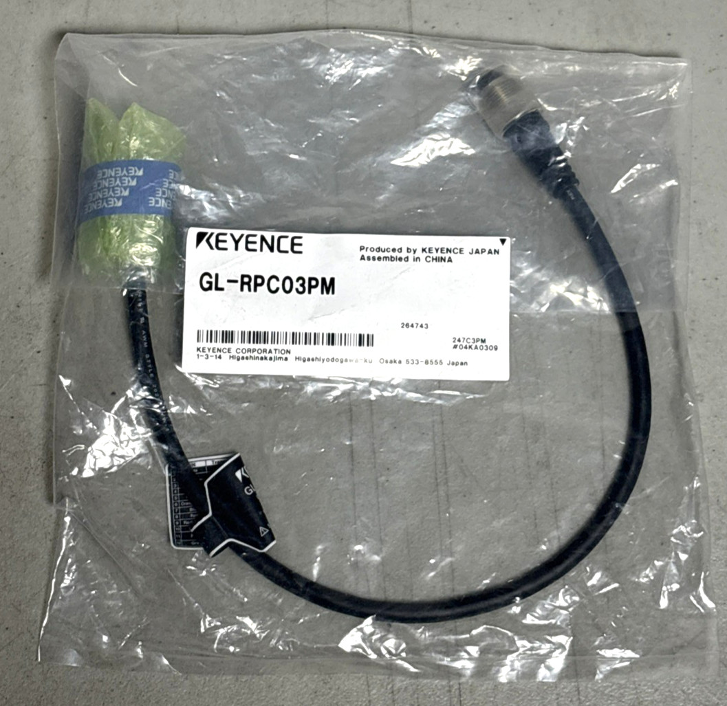 Keyence GL-RPC03PM Light Curtain Cable 5 Pin GL-R Series Cable 0.3m/PNP – NEW