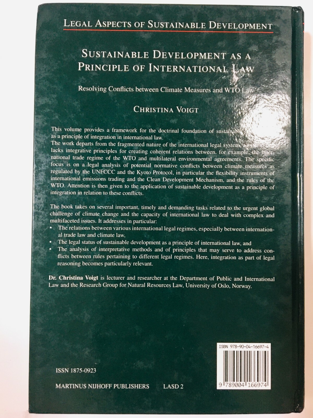 Sustainable Development as a Principle of International Law -Christina Voigt